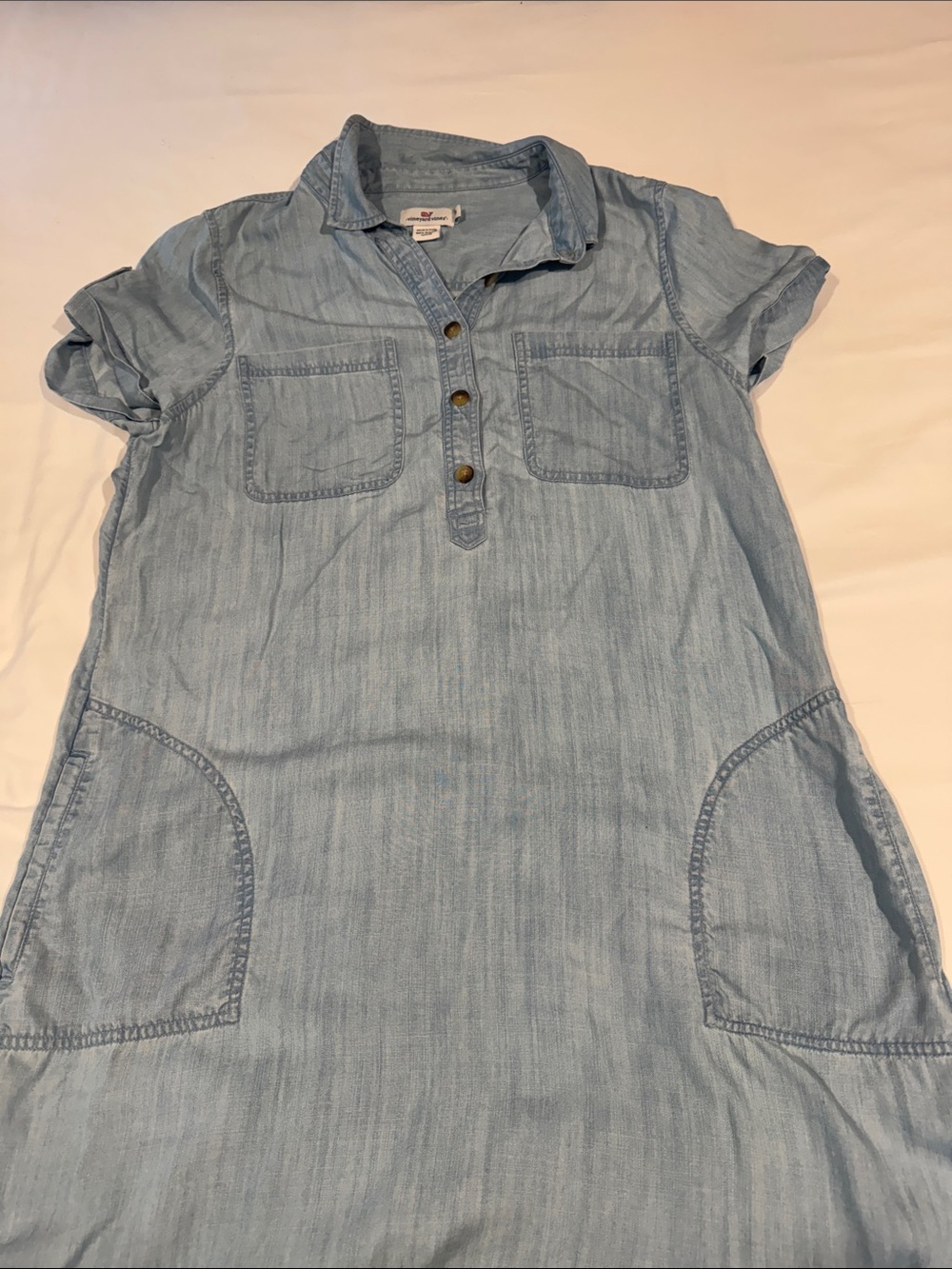 Chambray Polo Dress for women Light Blue